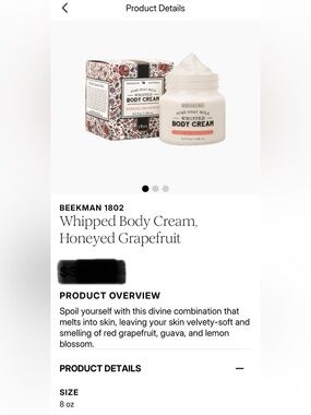 Beekman 1802 GOAT milk Whipped Body Cream in Grapefruit 8 oz NEW FULL SIZE